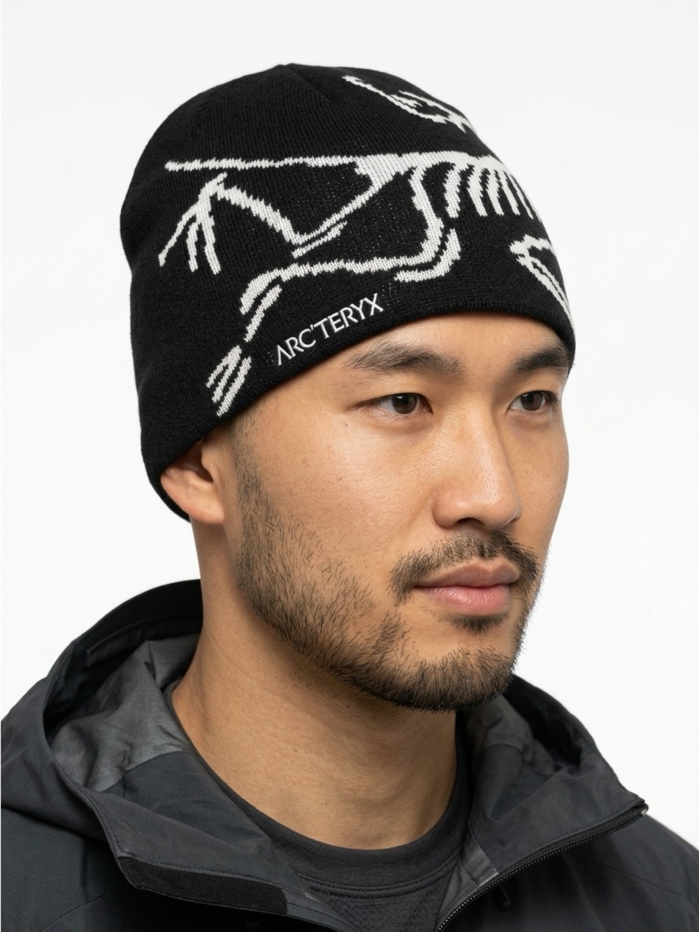Arc'teryx Bird Head Toque Knit Wool Blend Beanie Black White Grey One Size